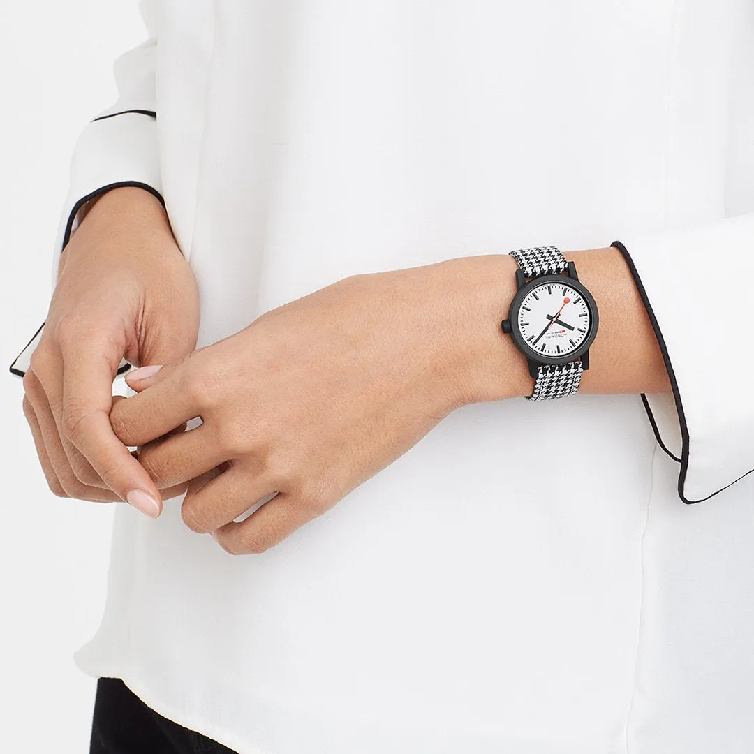 Mondaine Essence Petite Black Case Houndstooth MS1.32110.LN